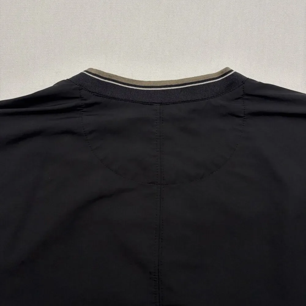 Nike Golf Jacket Mens XL Black V Neck Pullover Windbreaker Zipper Pockets Y2K